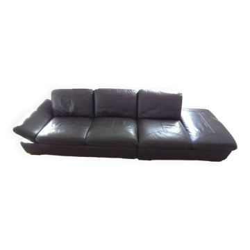 Black leather sofa