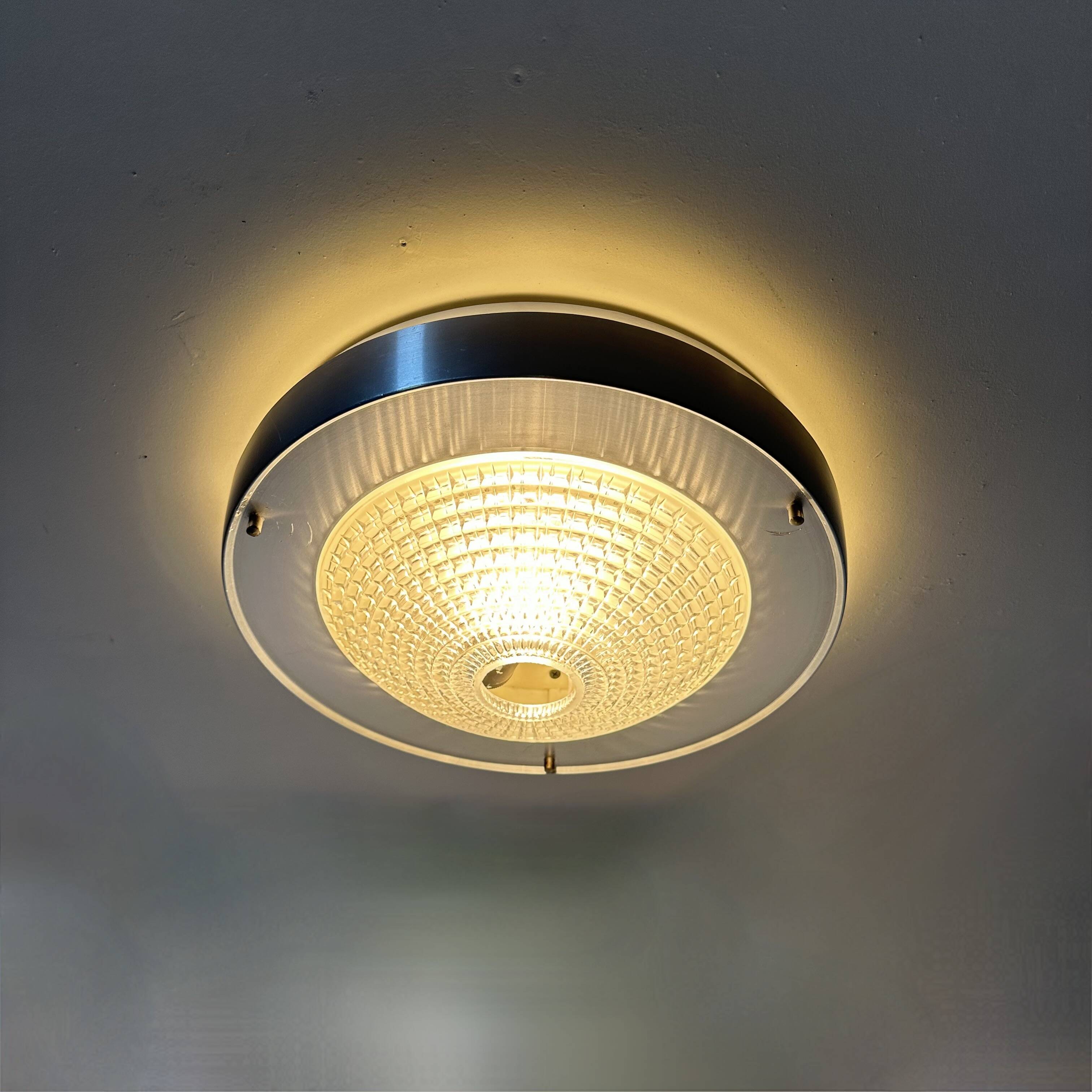 Raak Flush mount ceiling lamp B-1043 , 1970s Ufo space age