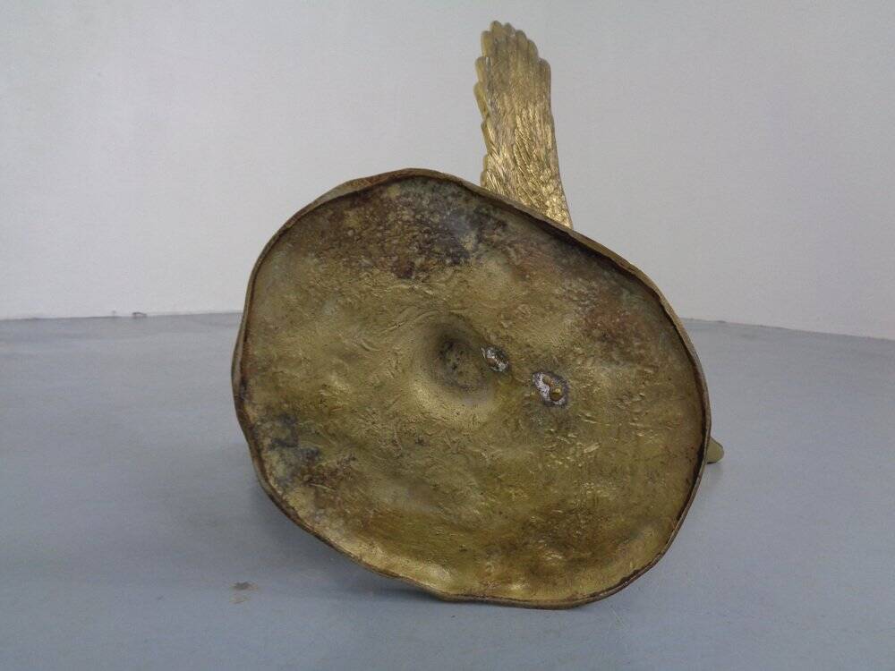 French Swan Coffee Table in Brass and Glass, 1960s