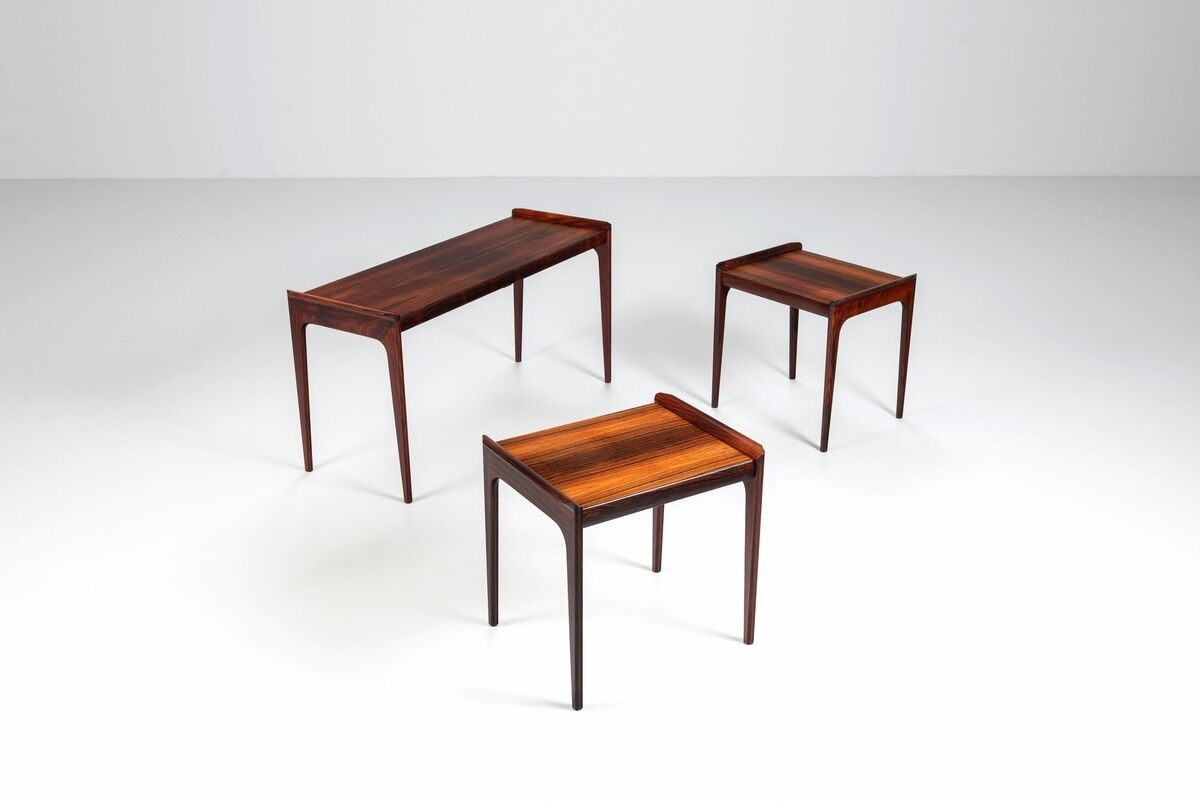 Erling Torvits nesting tables in rosewood Heltborg Mobler Denmark 1960