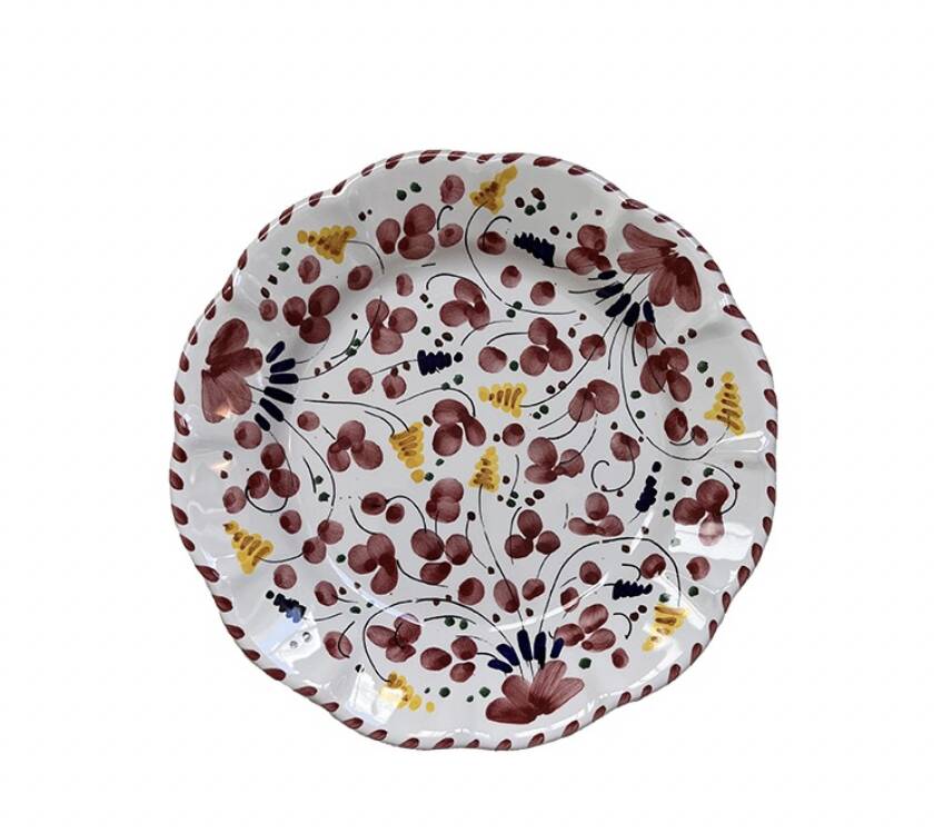 Assiette 25cm fleurs rouge