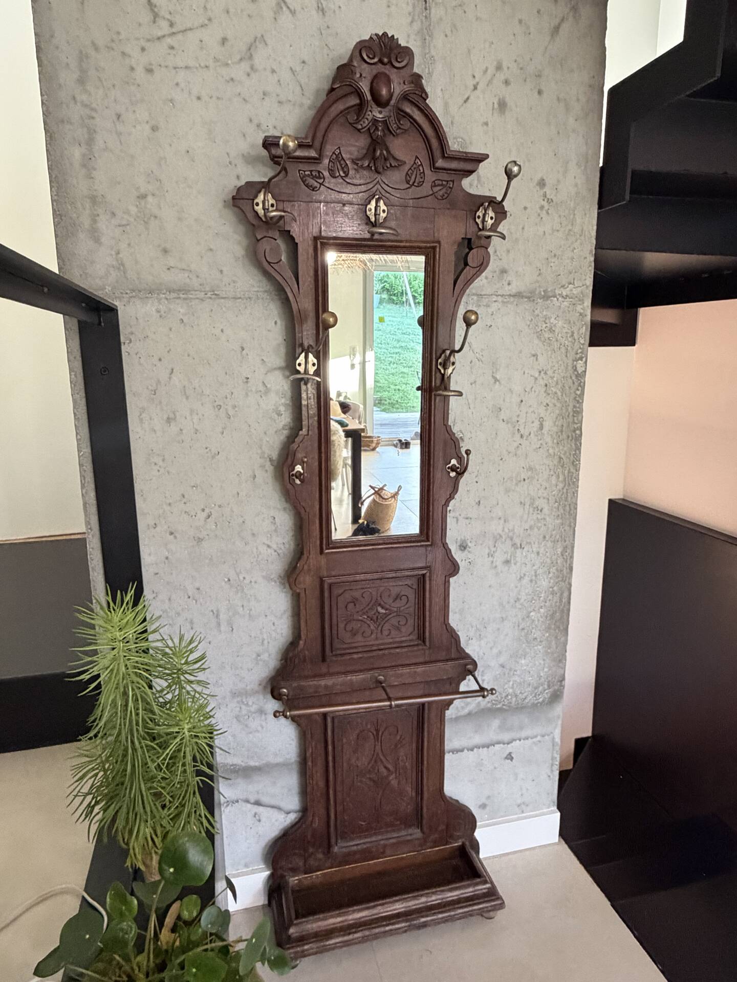 Antique oak carved wardrobe