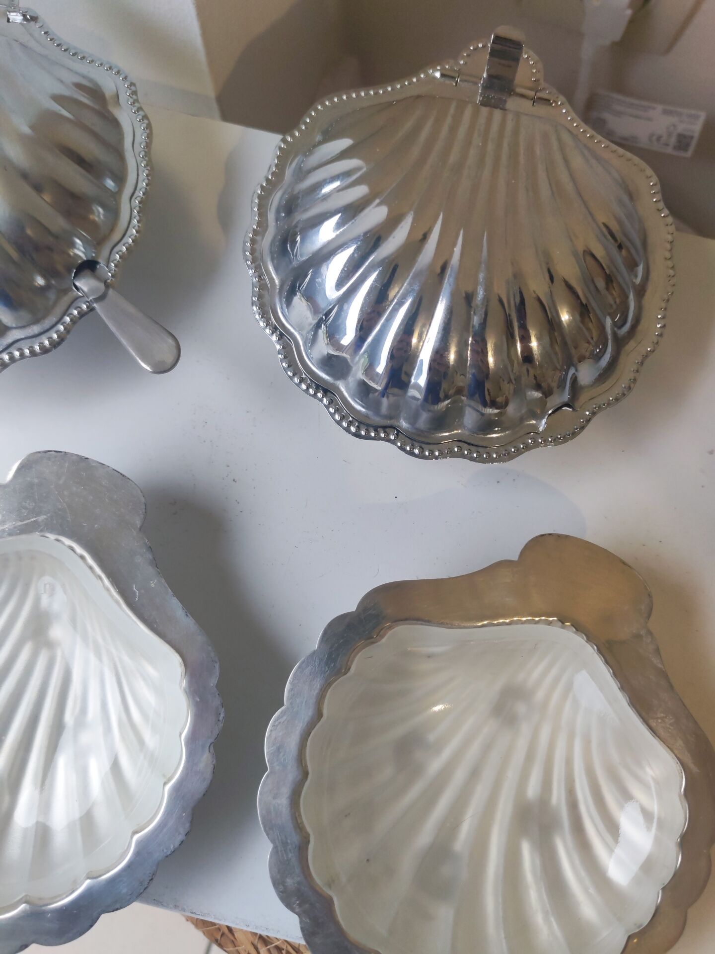 5 scallop butter dishes