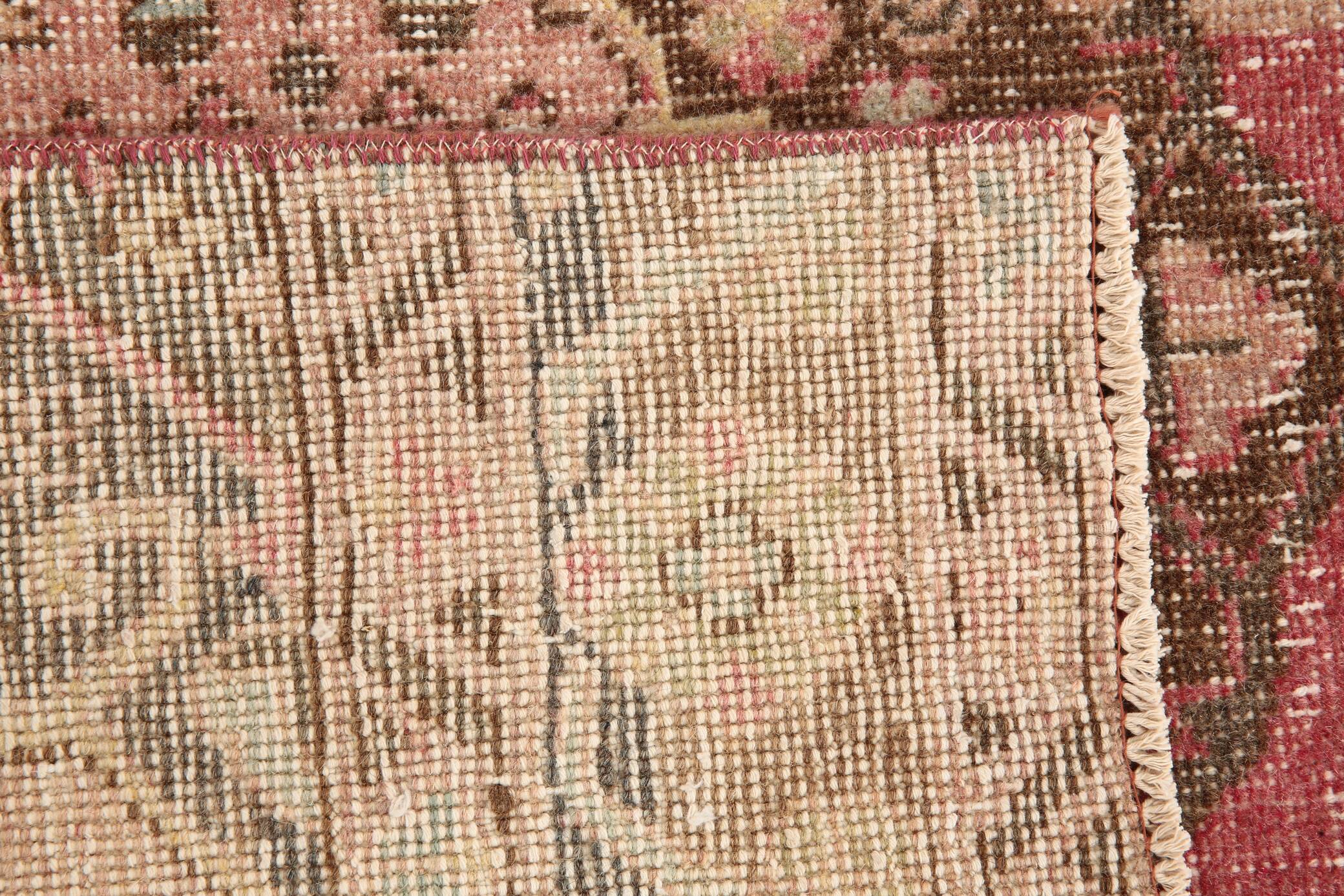 3x13 Red & Pink Vintage Runner Rug, 91x399Cm