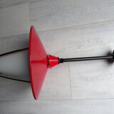 Hanging metal lantern and opaline 60s