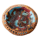 Vintage 1970s ceramic workshop bowl, naive handcrafted shape with coloured glaze, terracotta fruit bowl or wall plate, elegant gift idea.