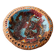 Vintage 1970s ceramic workshop bowl, naive handcrafted shape with coloured glaze, terracotta fruit bowl or wall plate, elegant gift idea.