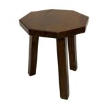 Tables d'appoint hexagonales brutalistes en chêne, années 1950, lot de 3