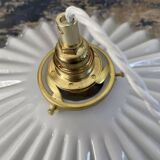 Vintage pendant light in serrated opaline