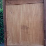 Storage cabinet locker with old wooden curtain