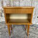 Vintage 1970s Wooden Nightstand with Case + Drawer
