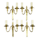 Série de 4 appliques aux fleurs style Louis XVI
