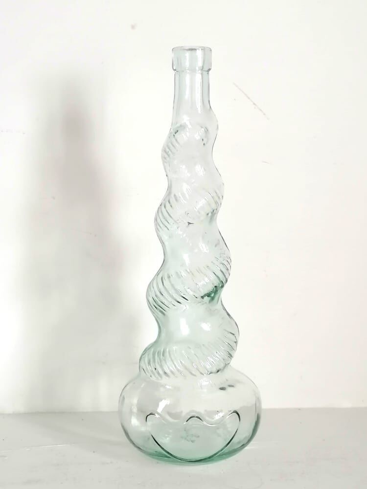 Duo of vintage Empoli glass decanters