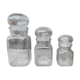 Trio of apothecary jar in transparent glass.