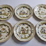 Vintage earthenware table service made in Italy, reproduction 18th century Moustier, 24 cm