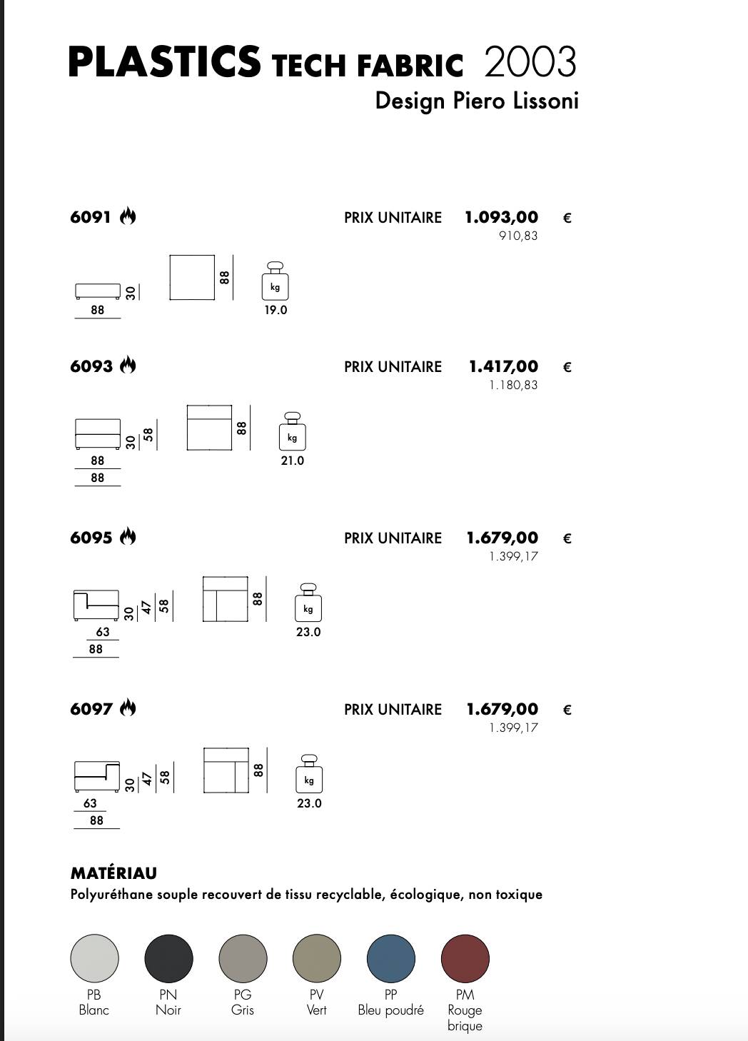Ensemble Chauffeuse et Pouf "Plastics" - Design Piero Lissoni pour Kartell