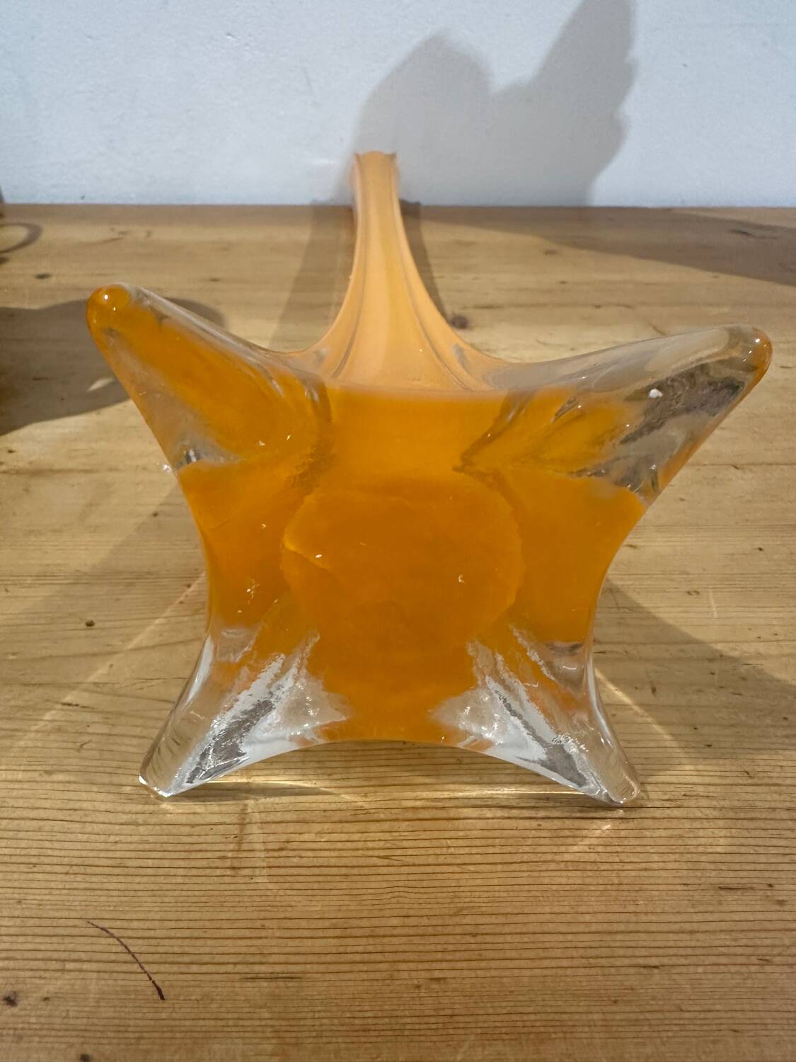 Large orange soliflore vase