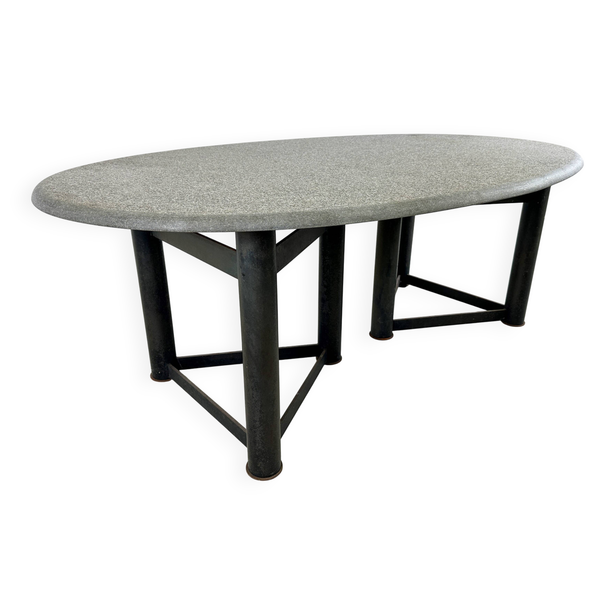 Oval dining table in the manner of Jan Vlug, 1970s