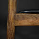 Mid-century modern vintage teak and vinyl dining chairs, 1960s, set of 4.