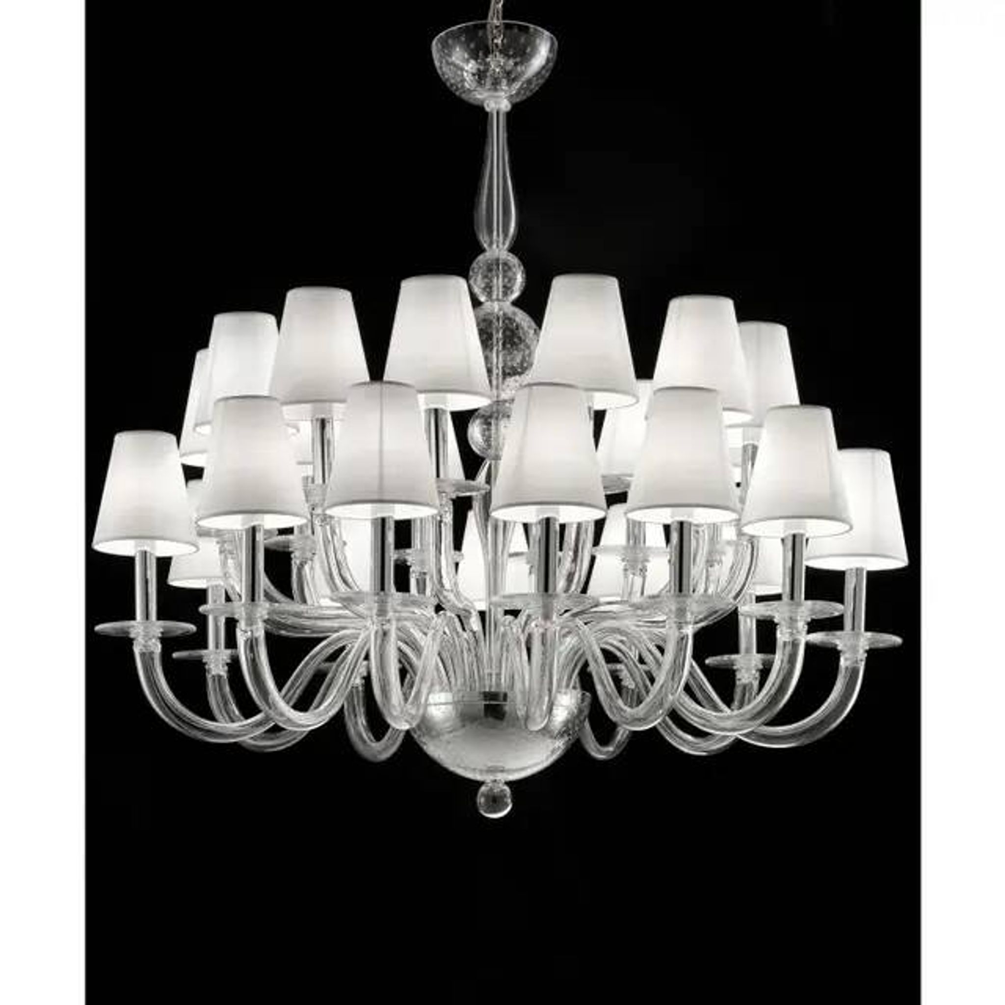 Chandelier en verre de Murano transparent par Simoeng pour Simoeng