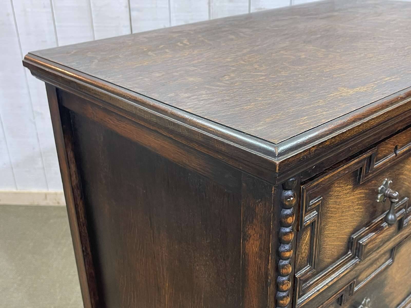 1950s English oak chest of drawers
