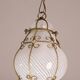 Extraordinary Venetian Lantern in Murano Reticello Glass, 1940s