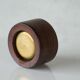Vintage leather and patinated brass ashtray, 1960s, mid-century design.