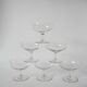 Set of 6 engraved crystal champagne glasses 1960
