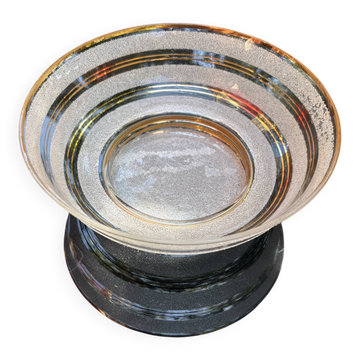 Frosted glass salad bowl