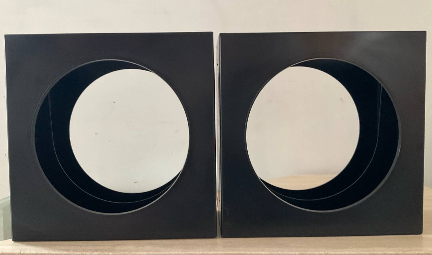 Pair of vintage 1970s vinyl record racks