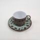 Ceremic lava cup in brown and turquoise, 1970's