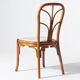 Pair of rattan and blue floral fabric chairs