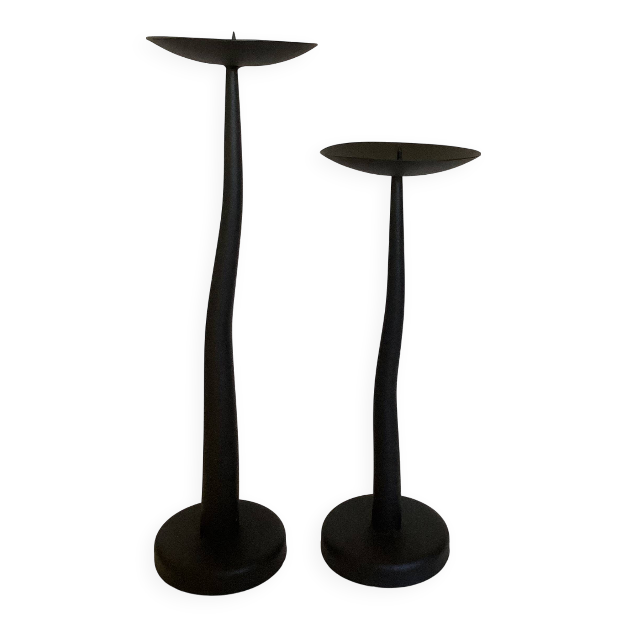 Pair of large twisted candlesticks