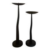 Pair of large twisted candlesticks
