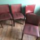 Suite de Quatre Chaises Matéo Grassi gainées de cuir bordeaux