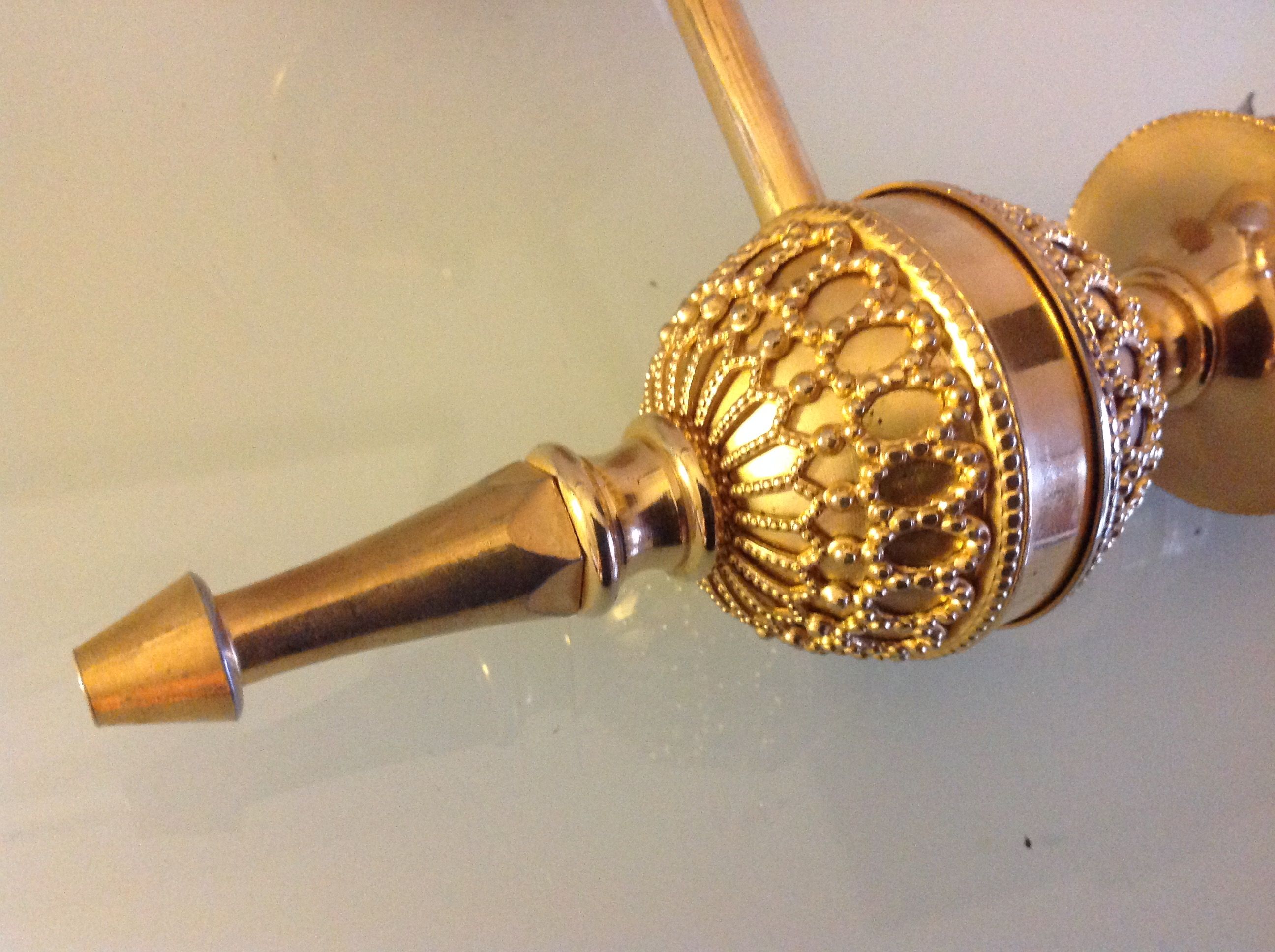 Brass wall light and satin glas vintage 50s-60s