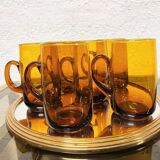Amber Glass Sangria Cups