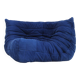 Togo Ligne Roset blue leather corner armchair by Michel Ducaroy for Ligne Roset