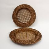 2 caned trays