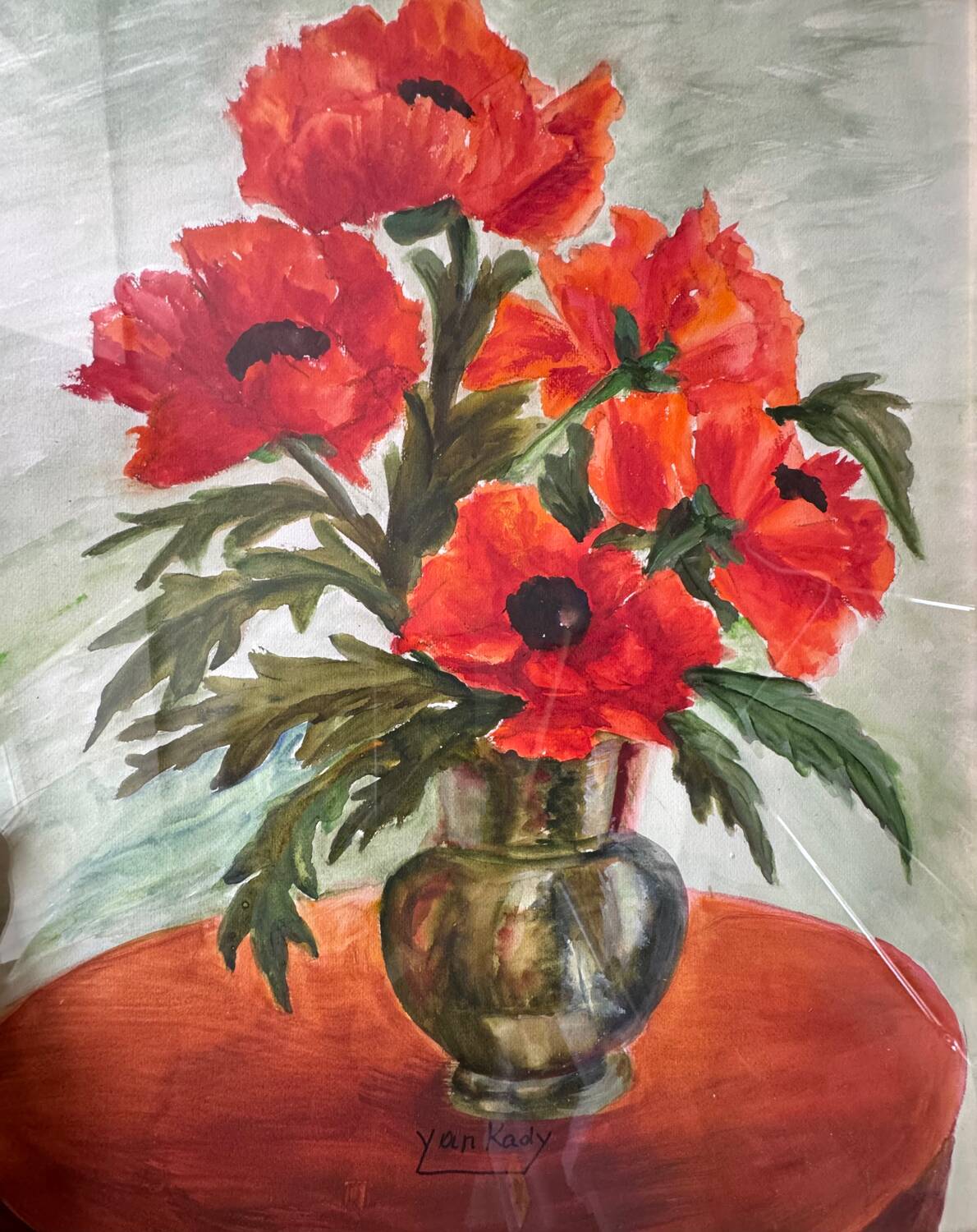 Still life with poppies, signed 20th century