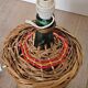 Pied de lampe dame-jeanne dans son panier