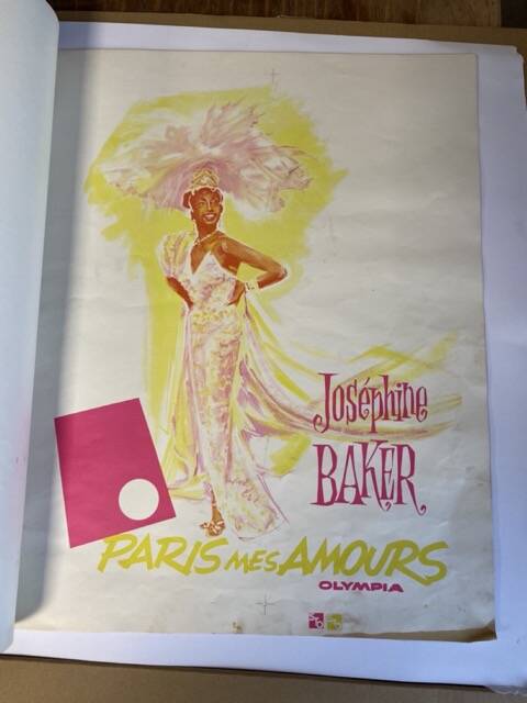 Original gouache of the poster "Paris, My Loves" by Joséphine Baker, 1959 • ART