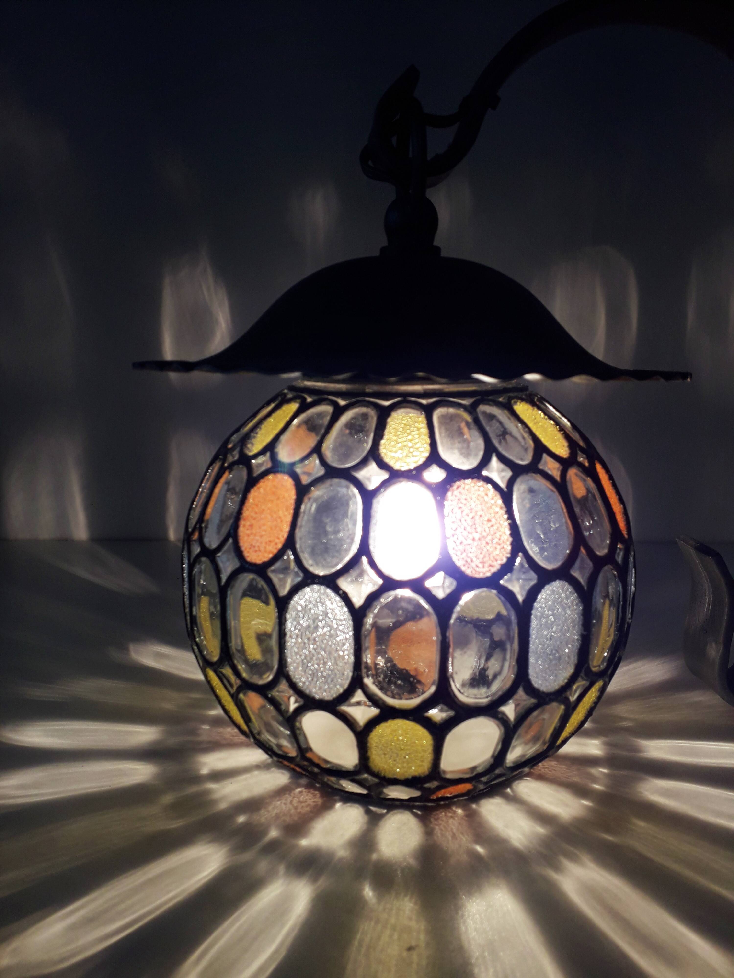 Retro wall light - Globe colored cloisonné glasses. - 1950-60