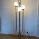 Space age lamp in brushed steel and opalin glass, 1970