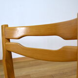 6 vintage chairs in elm - set assisi straw 1970 / 1980