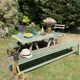 Old solid wood farmhouse bench