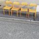 Set of 4 vintage light wood chairs