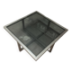 Table in satin aluminum and black glass, 70s design