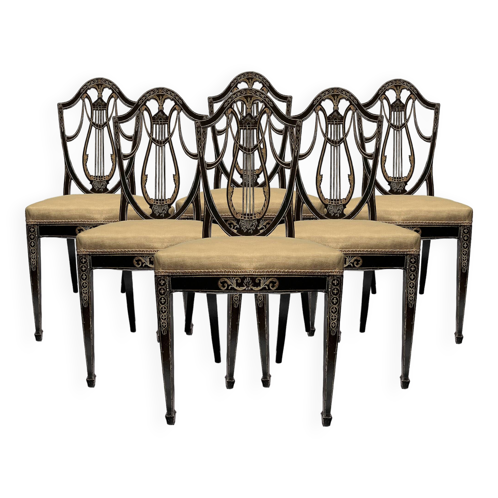 6 Hepplewhite Chairs (English circa 1780)