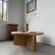 Table basse moderniste ronde en orme, années 50